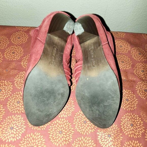 Andrew Geller Womens Shoes Red 8M Suede Fabry Ankle  Booties - Picture 8 of 10